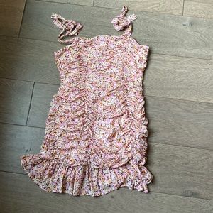 Ruched floral summer dress